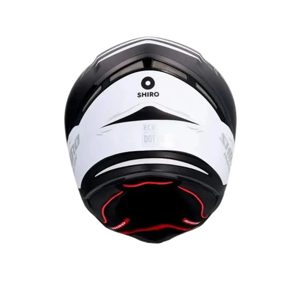 SHIRO HUNTER SHARK Moto Integrali Caschi Opaco Nero Bianco 