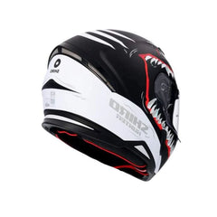 SHIRO HUNTER SHARK Moto Integrali Caschi Opaco Nero Bianco