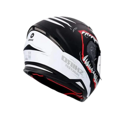 SHIRO HUNTER SHARK Moto Integrali Caschi Opaco Nero Bianco 