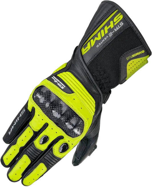 SHIMA STR-2 vent GUANTI MOTO CORSE NERO GIALLO FLUO 