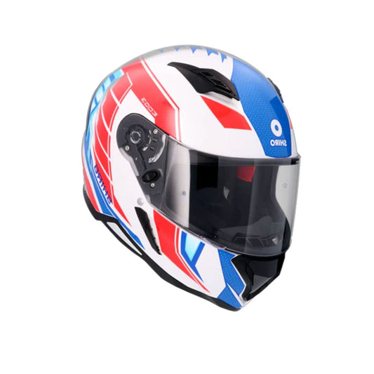SHIRO HUNTER SH-890 EDGE MOTO INTEGRALI CASCHI BIANCO ROSSO BLU 