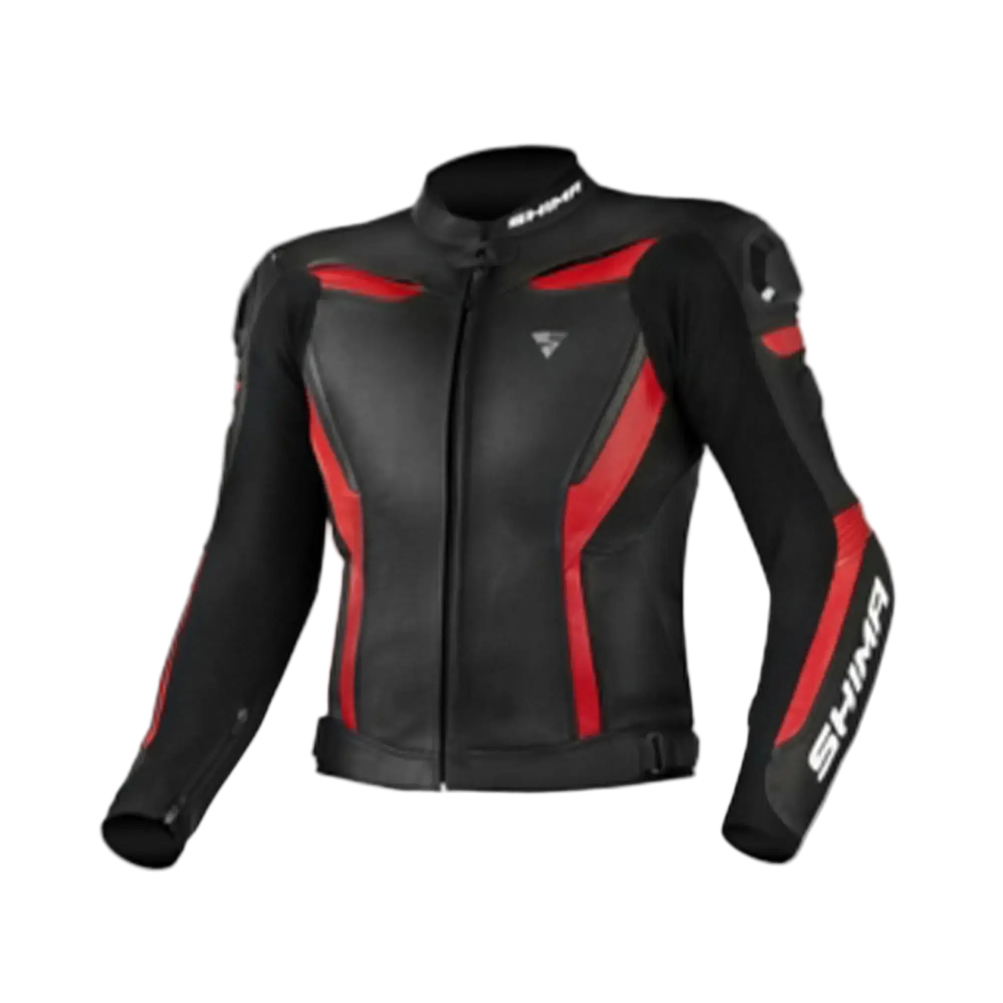 SHIMA Chase Giacca pelle uomo motociclista NERO ROSSO 
