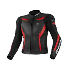 SHIMA Chase Giacca pelle uomo motociclista NERO ROSSO 