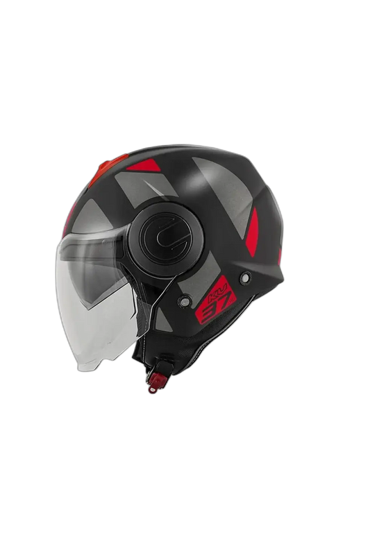 KAPPA KV 37 EVO Urbano Moto Jet Caschi Titanio Rosso Opaco 