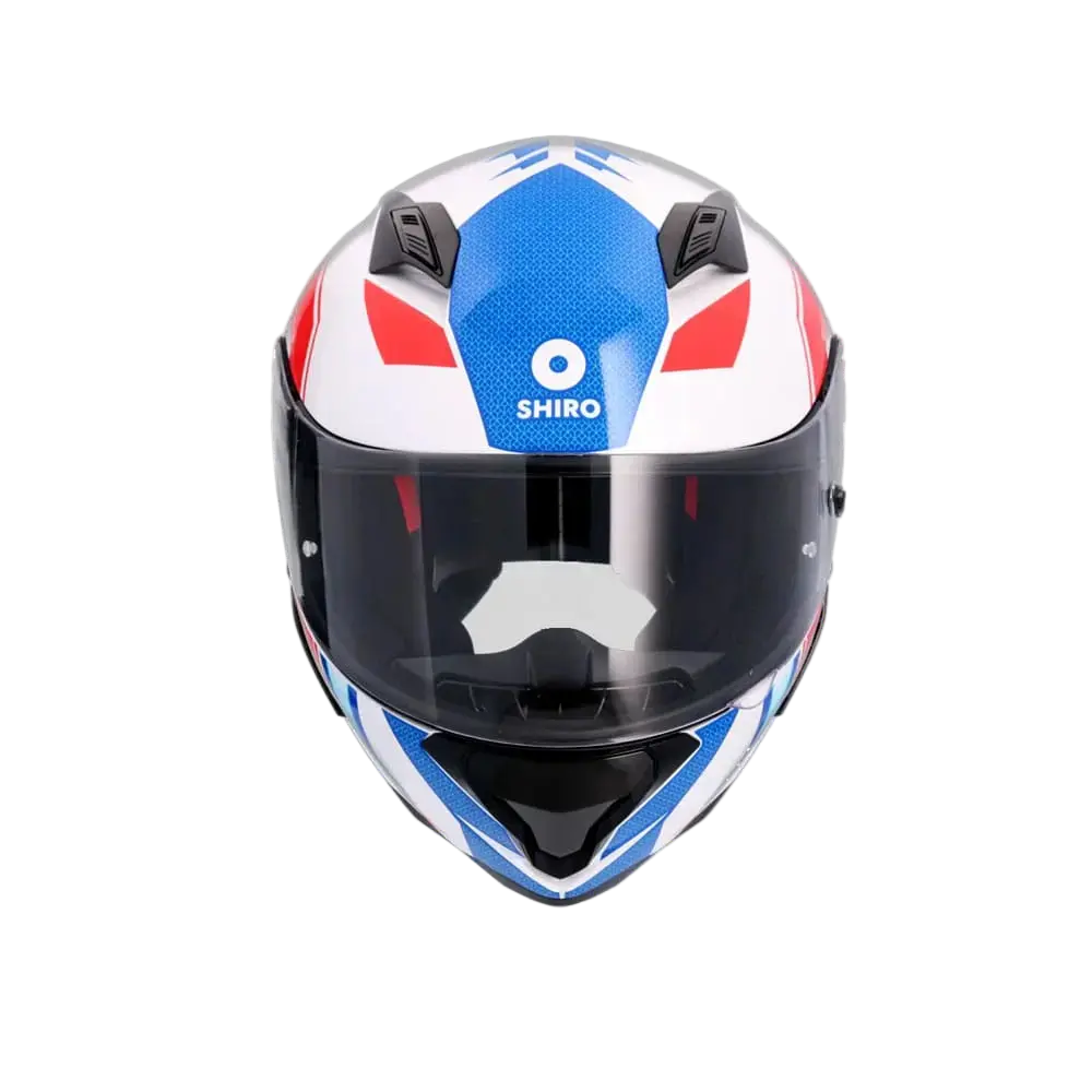 SHIRO HUNTER SH-890 EDGE Moto Integrali Caschi Bianco Rosso Blu 
