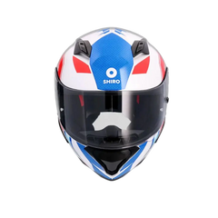 SHIRO HUNTER SH-890 EDGE Moto Integrali Caschi Bianco Rosso Blu 