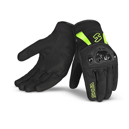 SHUA - Guante Textil SHUA Shot Negro/Amarillo Fluor - SECURTEX MOTOR S.L (t/a MaximoMoto)