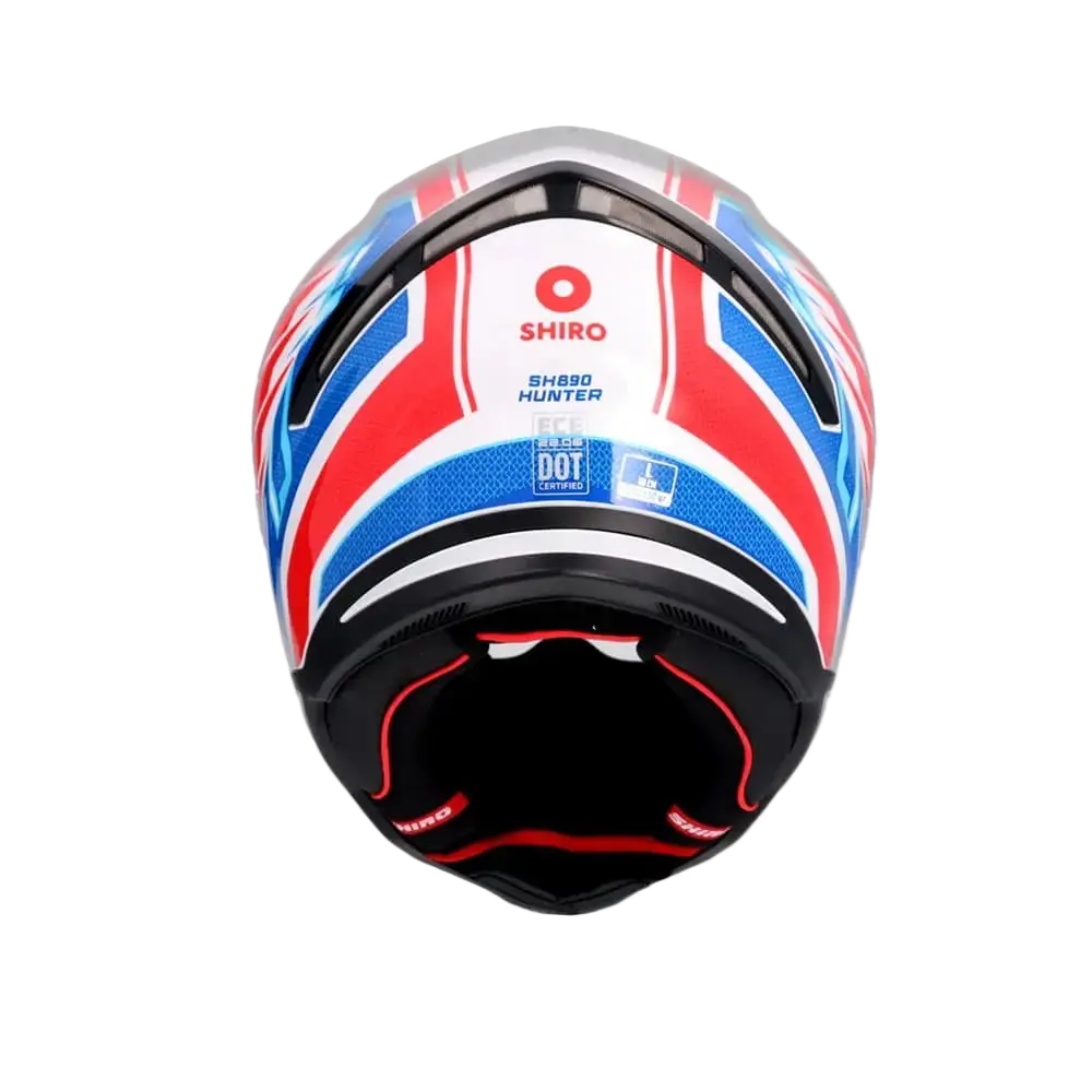SHIRO HUNTER SH-890 EDGE Moto Integrali Caschi Bianco Rosso Blu 