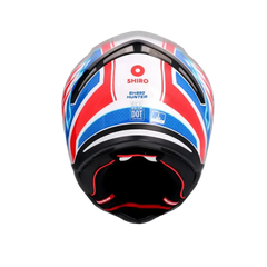 SHIRO HUNTER SH-890 EDGE Moto Integrali Caschi Bianco Rosso Blu 