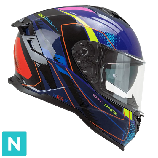 CGM SHOT VILLAIN 363G CASCHI INTEGRALE DA MOTO BLU VIOLA ROSSO – Yamoto.it