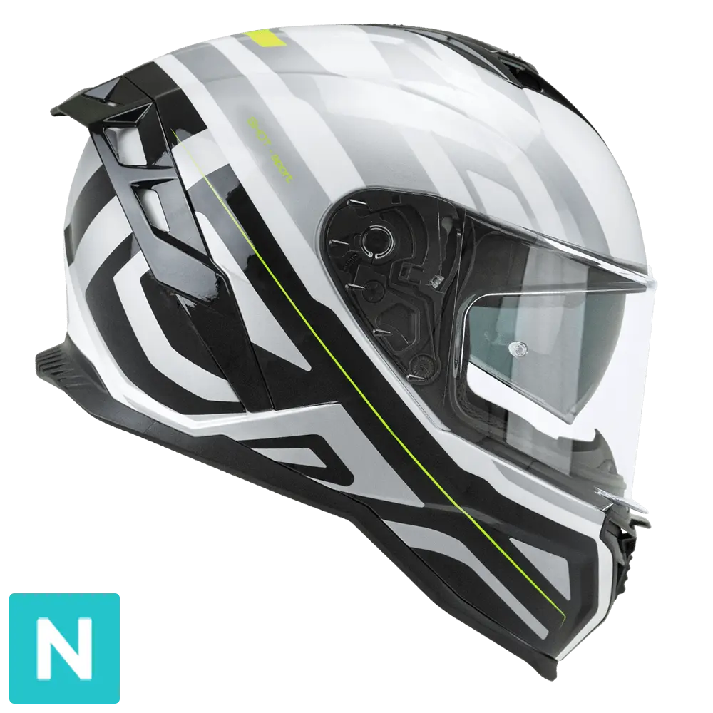 CGM SHOT VILLAIN 363M CASCO DE MOTO BLANCO NEGRO AMARILLO FLOURO