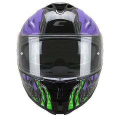 CGM SHOT VILLAIN 363R CASCO DE MOTO NEGRO PURPURA VERDE