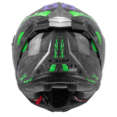 CGM SHOT VILLAIN 363R CASCO DE MOTO NEGRO PURPURA VERDE