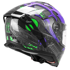 CGM SHOT VILLAIN 363R CASCO DE MOTO NEGRO PURPURA VERDE