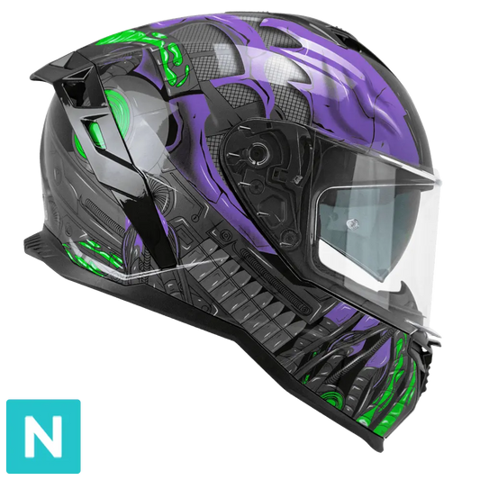 CGM SHOT VILLAIN 363G CASCHI INTEGRALE DA MOTO NERO VIOLA VERDE – Yamoto.it