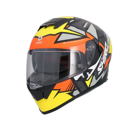SHIRO RAPTOR PEGASUS Moto Integrali Caschi Giallo Arancia Grigio Opaco
