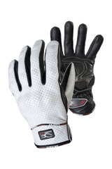MUGENRACE AEROFLUX Moto Corti Pelle Guanti bianchi