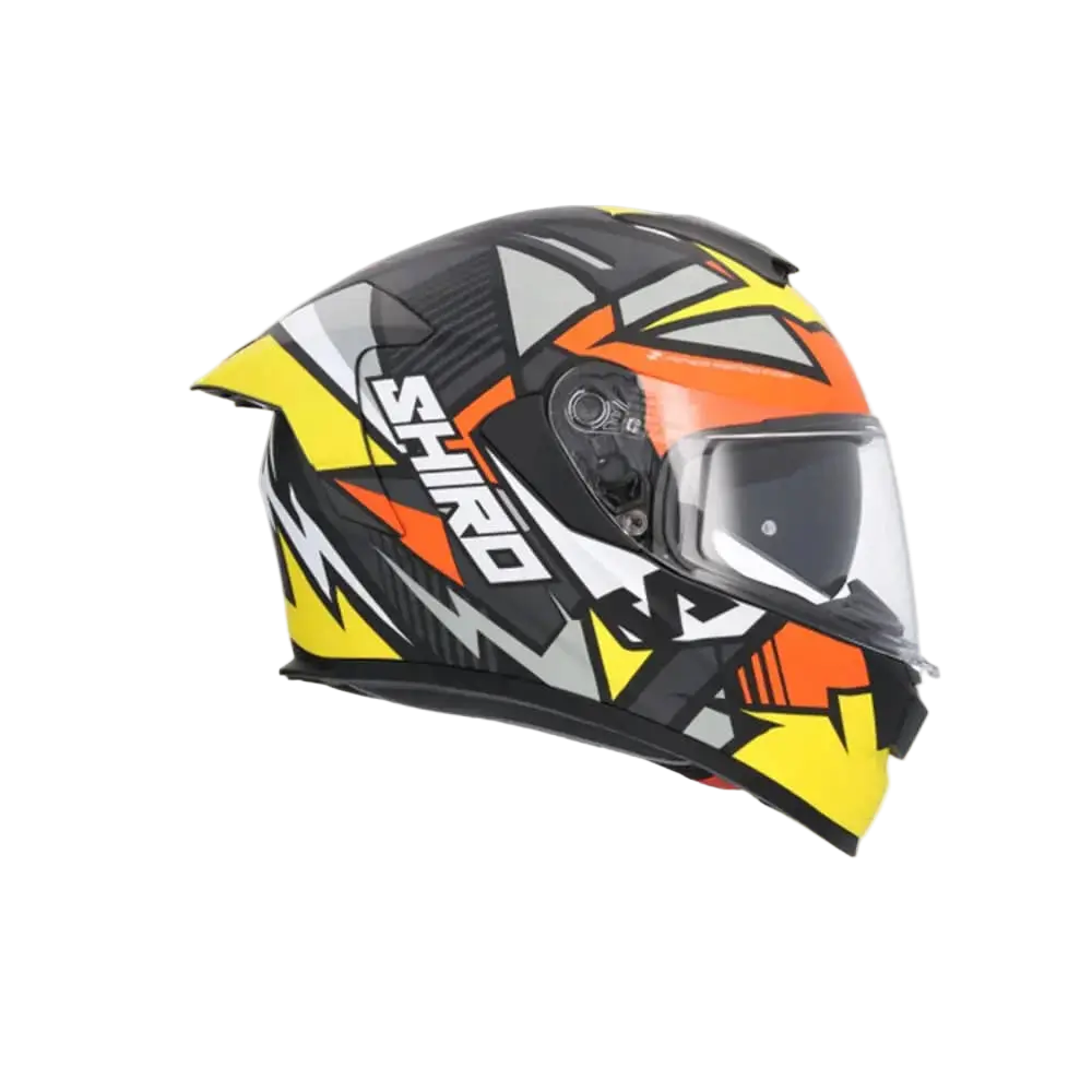 SHIRO RAPTOR PEGASUS Moto Integrali Caschi Giallo Arancia Grigio Opaco 