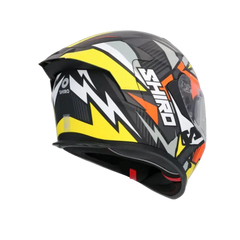 SHIRO RAPTOR PEGASUS Moto Integrali Caschi Giallo Arancia Grigio Opaco 
