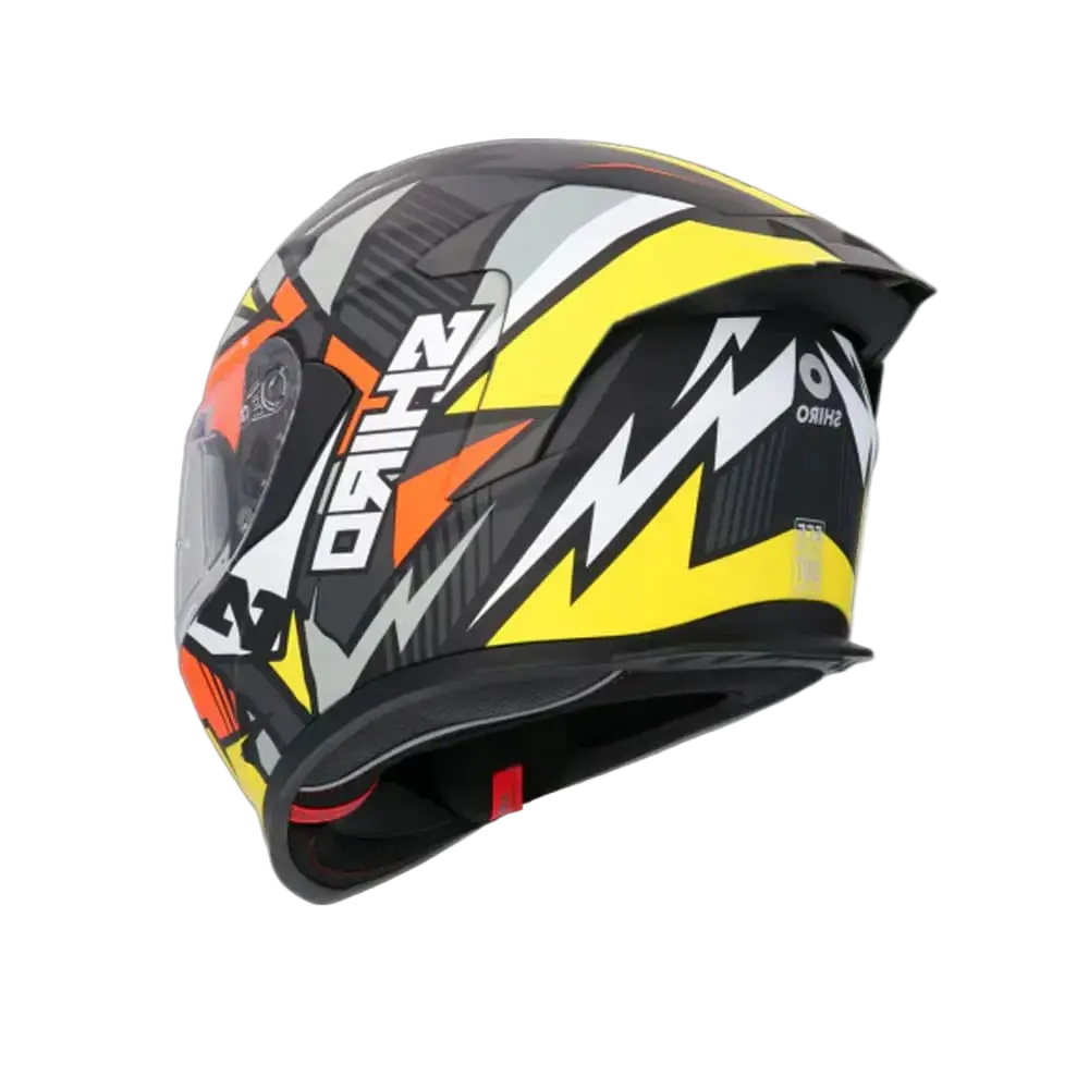SHIRO RAPTOR PEGASUS Moto Integrali Caschi Giallo Arancia Grigio Opaco 