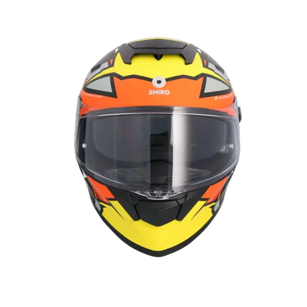 SHIRO RAPTOR PEGASUS Moto Integrali Caschi Giallo Arancia Grigio Opaco 