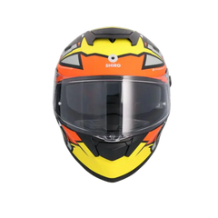 SHIRO RAPTOR PEGASUS Moto Integrali Caschi Giallo Arancia Grigio Opaco 