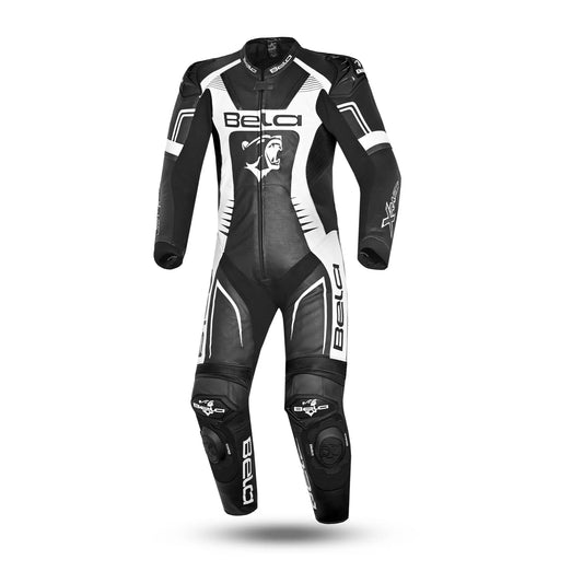 BELA Mono 1 PC X Race Tuta moto pelle Nero Bianco - SECURTEX MOTOR S.L (t/a MaximoMoto)