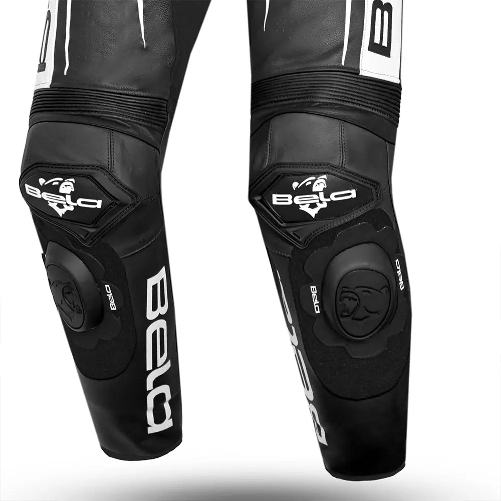 BELA Mono 1 PC X Race Tuta moto pelle Nero Bianco- SECURTEX MOTOR S.L (t/a MaximoMoto)