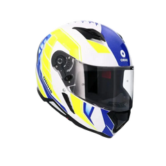 SHIRO Sh-890 Hunter Moto Integrali Caschi Bianco Blu Giallo Fluor 