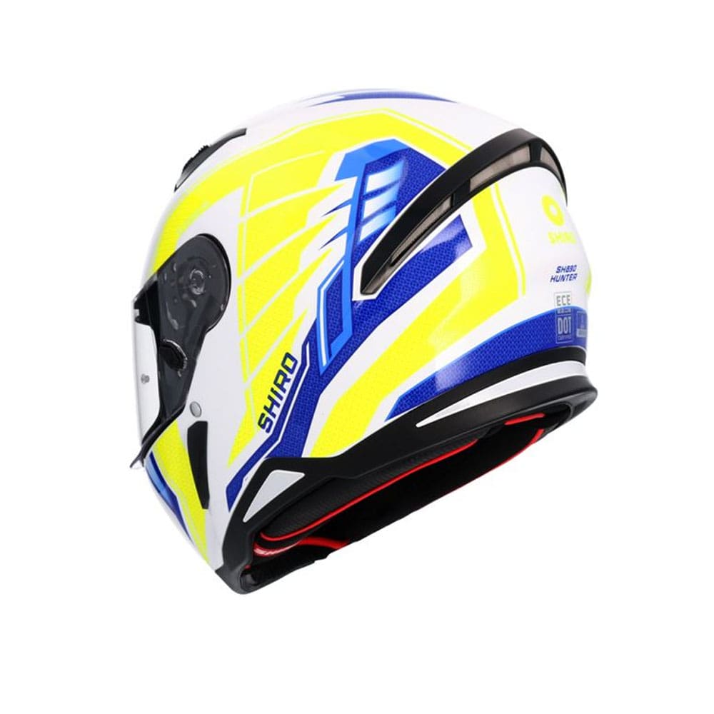 SHIRO Sh-890 Hunter Moto Integrali Caschi Bianco Blu Giallo Fluor 