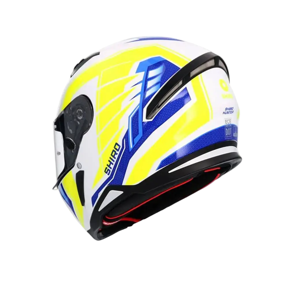 SHIRO Sh-890 Hunter Moto Integrali Caschi Bianco Blu Giallo Fluor 