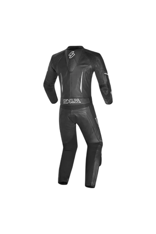 Shua Infinity Nero Bianco 1PC Tute da Moto Pelle Uomo 