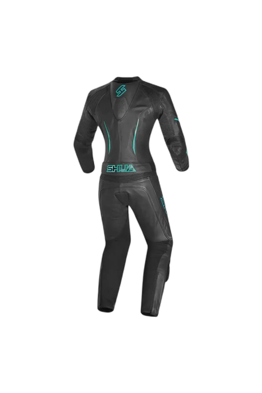 Shua Infinity Tuta Moto donna 2 pezzi Nero/terquise 