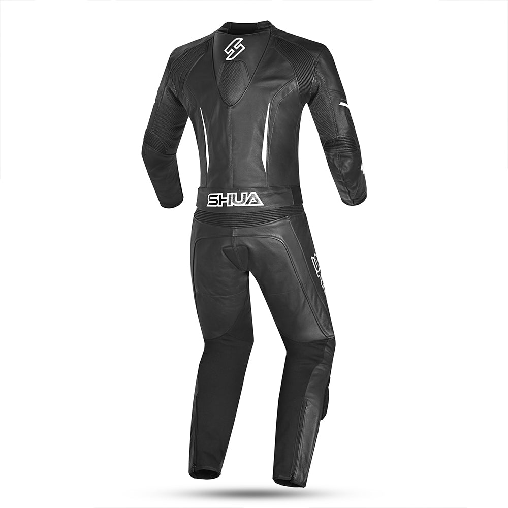 SHUA INFINITY TUTA MOTO 2 PC UOMO NERO BIANCO 