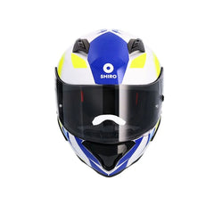 SHIRO Sh-890 Hunter Moto Integrali Caschi Bianco Blu Giallo Fluor 