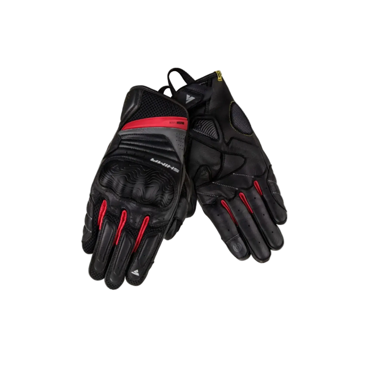 SHIMA RUSH GUANTI CORTI DA CORSA UOMO NERO ROSSO 