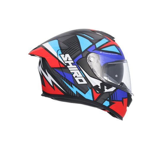 SHIRO RAPTOR PEGASUS Moto Integrali Caschi Opaco Blu Rosso Nero