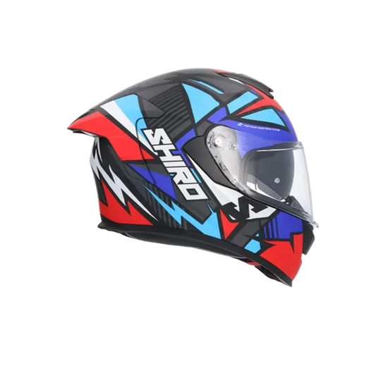 SHIRO RAPTOR PEGASUS Moto Integrali Caschi Opaco Blu Rosso Nero 