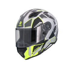 SHIRO HUNTER SH-890 STAGE PLATA Moto Intrageli Caschi Opaco Grigio Nero Giallo