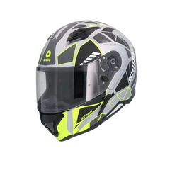 SHIRO HUNTER SH-890 STAGE PLATA Moto Intrageli Caschi Opaco Grigio Nero Giallo 