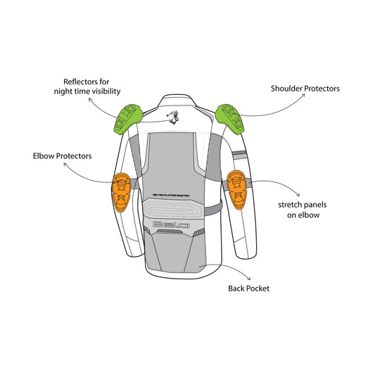 BELA - Chaqueta Textil Watson Negro/Marrón/Amarillo/Blanco - SECURTEX MOTOR S.L (t/a MaximoMoto)