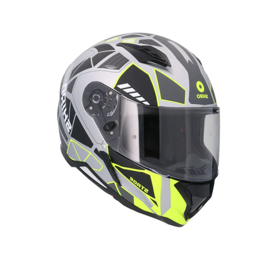 SHIRO HUNTER SH-890 STAGE PLATA Moto Intrageli Caschi Opaco Grigio Nero Giallo