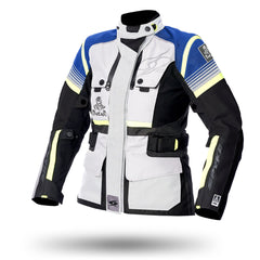 SPYKE Equator Dry Techno Lady Jacket Gris/Azul/Amarillo - SECURTEX MOTOR S.L (t/a MaximoMoto)