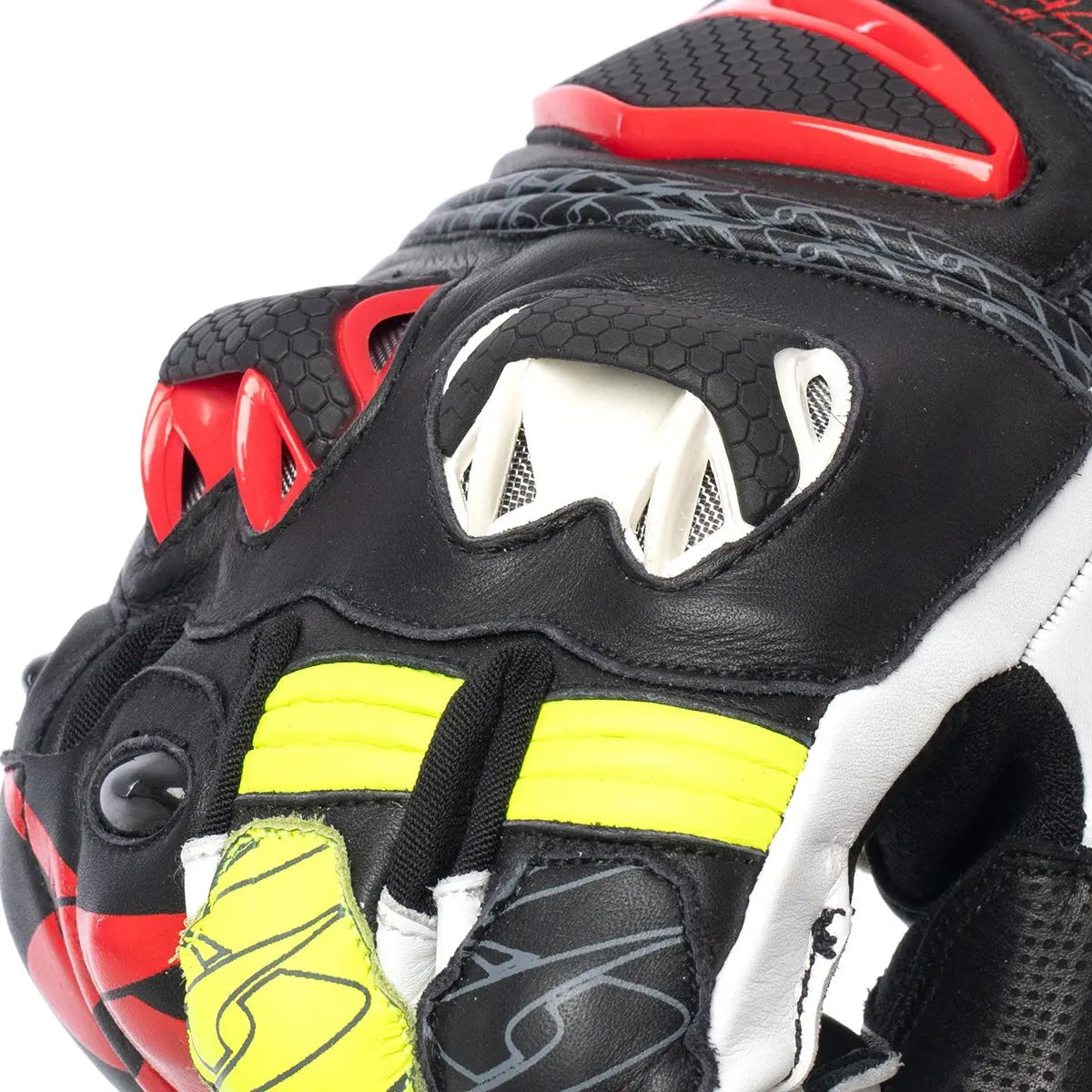 SPYKE Tech Pro Racing Man Guantes Negro/Blanco/Rojo Flou Amarillo - SECURTEX MOTOR S.L (t/a MaximoMoto)