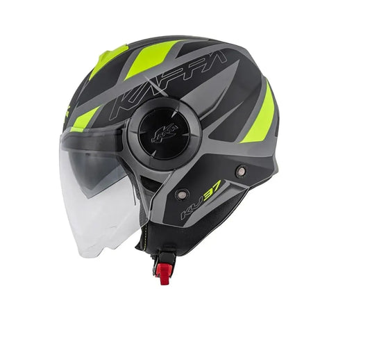 KAPPA KV37 EVO Oregon Moto Viso Aperto Caschi Grigio Nero Opaco Giallo – Yamoto.it