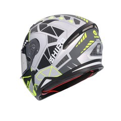 SHIRO HUNTER SH-890 STAGE PLATA Moto Intrageli Caschi Opaco Grigio Nero Giallo