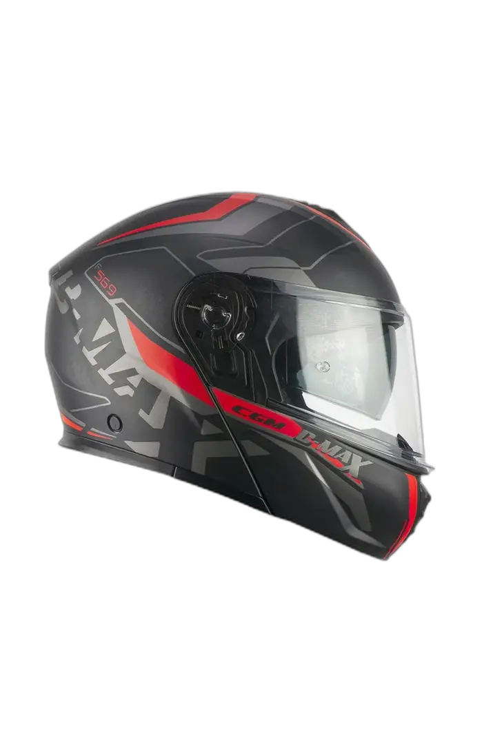CGM 569G C-MAX CITY Modular Caschi Motociclismo Nero Rosso opaco 