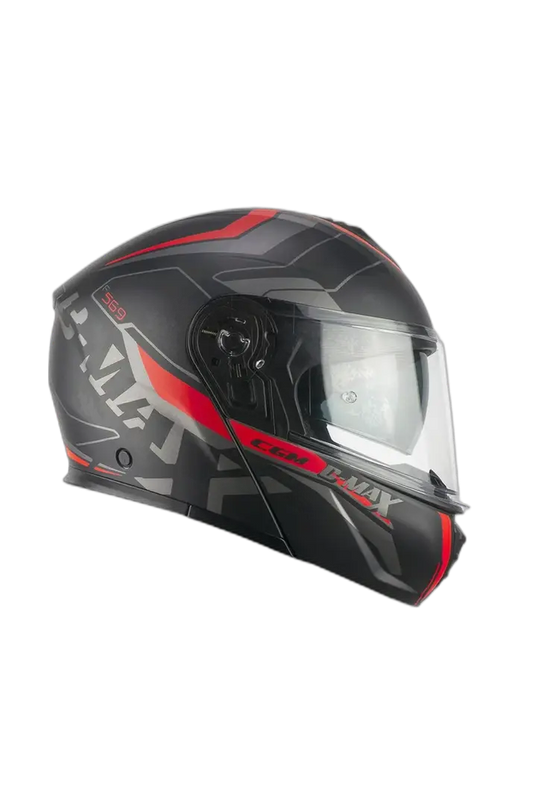 CGM 569G C-MAX CITY Modular Caschi Motociclismo Nero Rosso opaco 