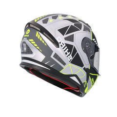 SHIRO HUNTER SH-890 STAGE PLATA Moto Intrageli Caschi Opaco Grigio Nero Giallo