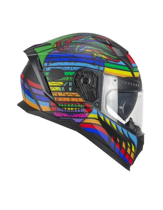 CGM - 311X BLAST SKULL Moto Integrali Caschi Nero Blu Rosso opaco